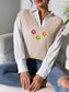 Flower V-Neck Sweater Vest nicholesgifts