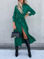 Button Front Long Sleeve Shirt Dress nicholesgifts