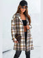 Plaid Longline Jacket with Pockets nicholesgifts