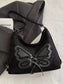Butterfly Decor Lace-Up Shoulder Bag nicholesgifts