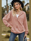 Drawstring Zip Up Dropped Shoulder Hoodie nicholesgifts