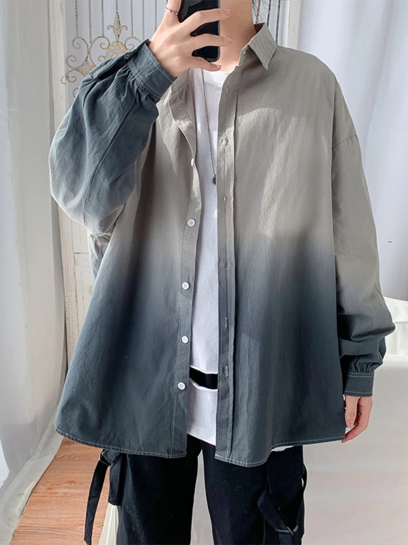 Men's Gradient Long Sleeve Shirt NicholesGifts