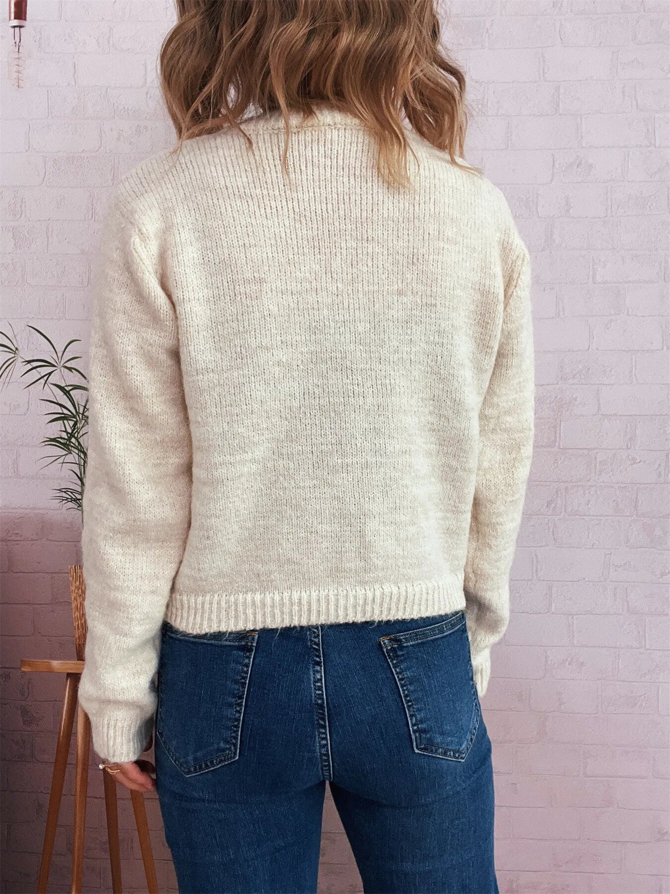 Button-Up Ribbed Hem Cardigan with Chest Pocket