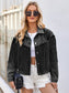 Tassel Button Up Dropped Shoulder Denim Jacket nicholesgifts