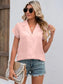 Button Up Collared Neck Short Sleeve Shirt nicholesgifts