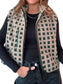 Plaid Zip Up Vest Coat nicholesgifts