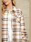 Plaid Button Front Shirt Jacket with Breast Pockets nicholesgifts
