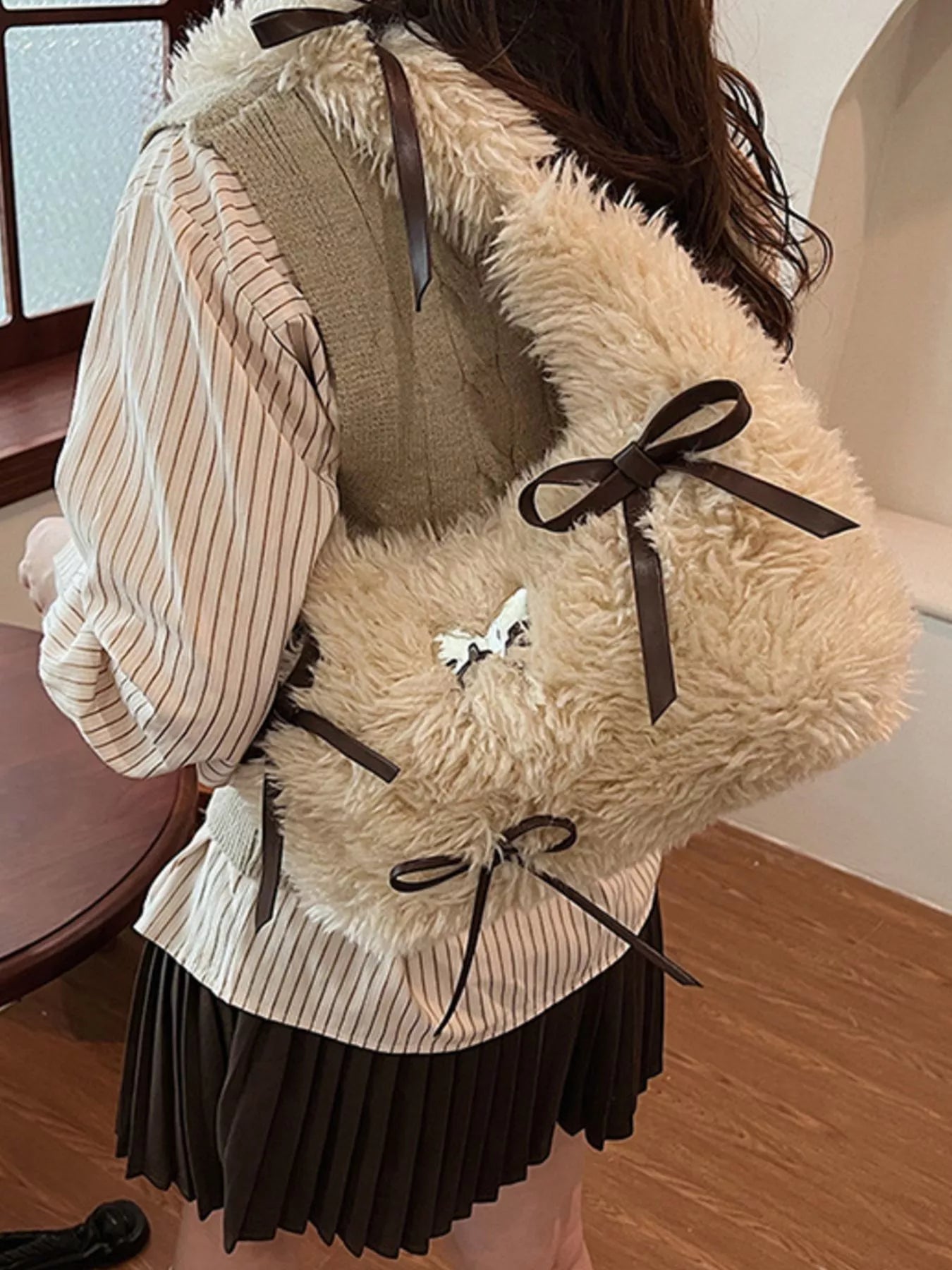 Fluffy Bow Shoulder Bag nicholesgifts