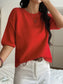 Ribbed Hem Round Neck Sweater nicholesgifts