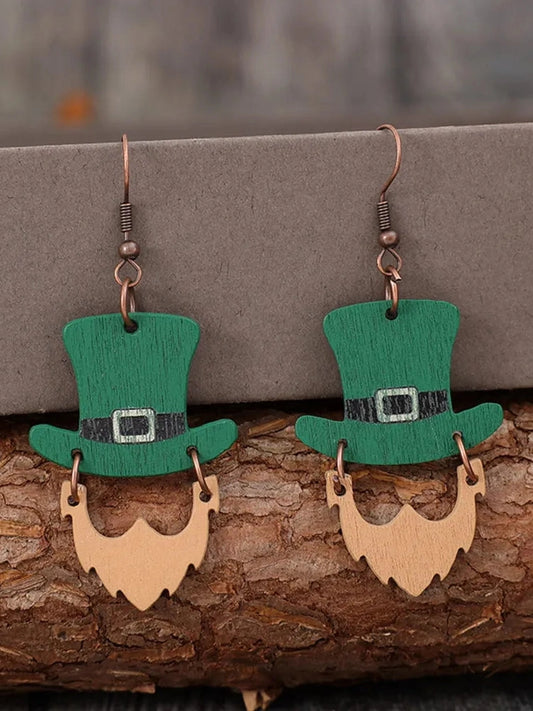 Wooden Hat Shape Dangle Earrings nicholesgifts