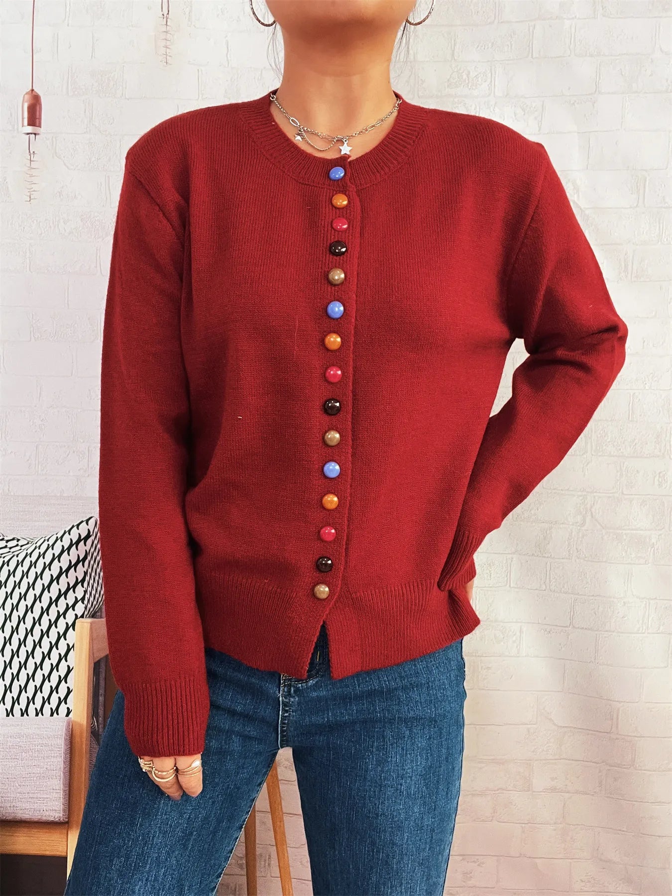 Button Up Long Sleeve Cardigan