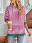 Lovelet Drawstring Striped Long Sleeve Hoodie Trendsi