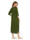 Zip Up Slit Round Neck Night Dress with Pockets nicholesgifts