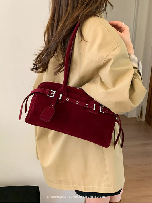Buckle Decor Shoulder Bag nicholesgifts