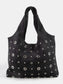 Fame Large Grommeted Suede Shoulder Bag nicholesgifts