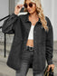 Women Removable Hood Button Up Long Sleeve Denim Jacket nicholesgifts