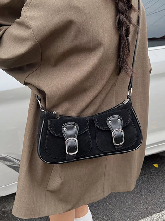Buckle Decor Shoulder Bag nicholesgifts