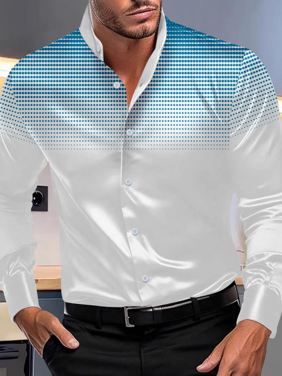 Men's Full Size Button Up Long Sleeve Shirt Plus Size NicholesGifts