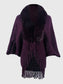 Women Open Front Fringe Hem Poncho nicholesgifts