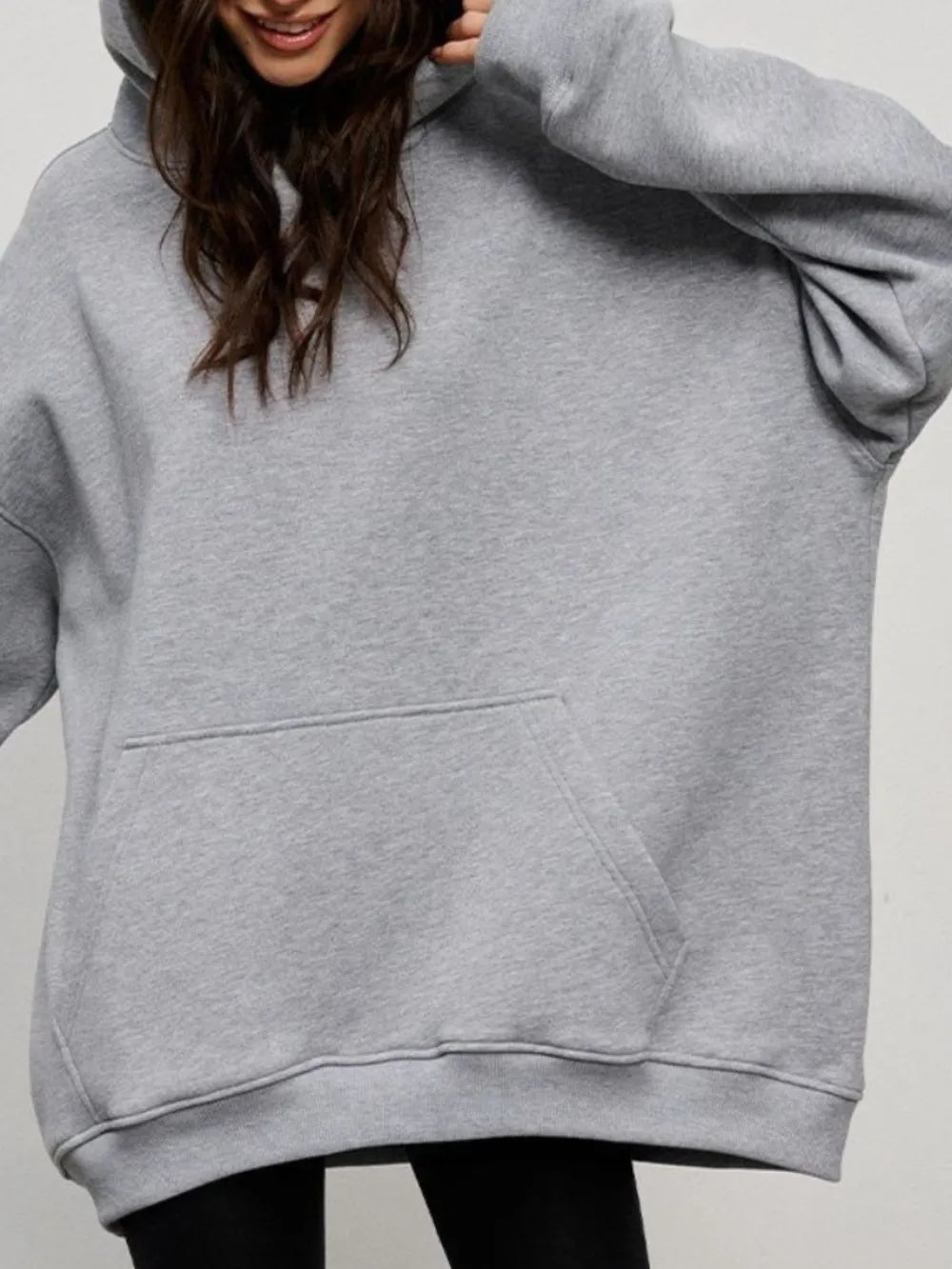 Pocketed Dropped Shoulder Long Sleeve Hoodie nicholesgifts