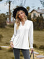 Notched Neck Flounce Sleeve Blouse nicholesgifts