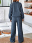 Collared Sweatshirt and High Waist Pants Active Set nicholesgifts