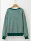 LUCKY Striped Round Neck Long Sleeve Sweatshirt nicholesgifts