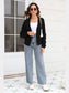 Angel Wings Fringe Trim Open Front Cardigan nicholesgifts