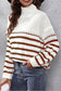 Striped Turtleneck Drop Shoulder Sweater nicholesgifts