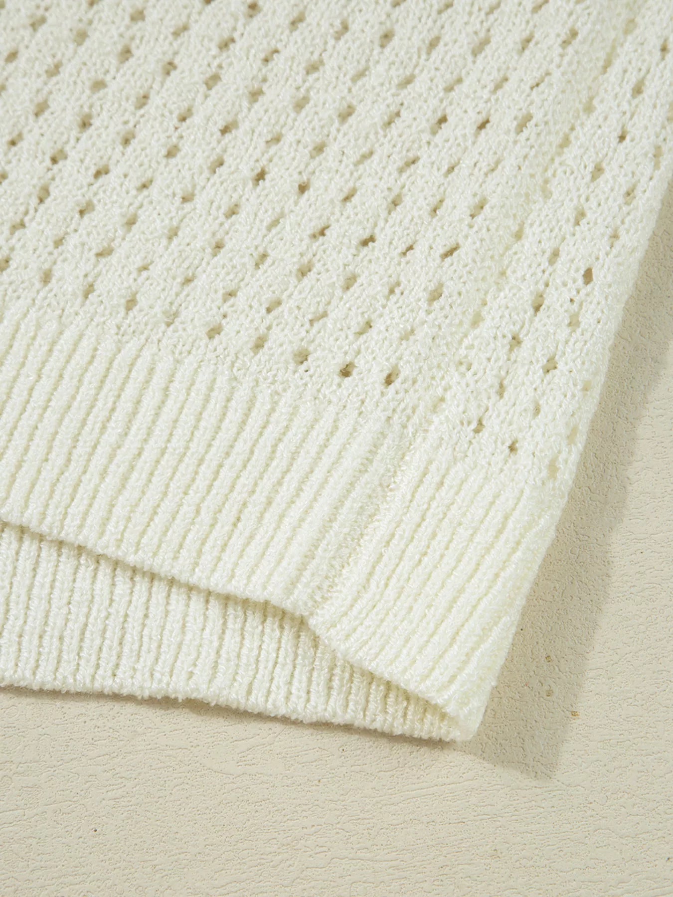 BEACH Hollow Out Knitted Lightweight Dolman Sweater