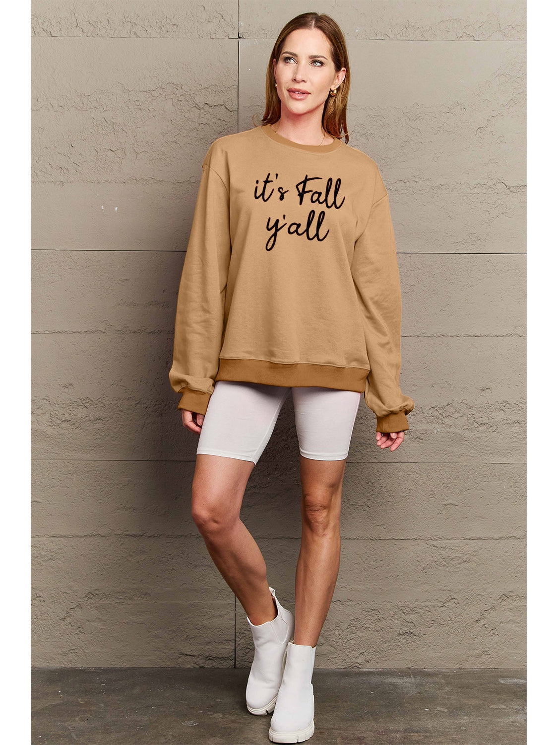 Simply Love Full Size IT'S FALL Y'ALL Graphic Sweatshirt nicholesgifts