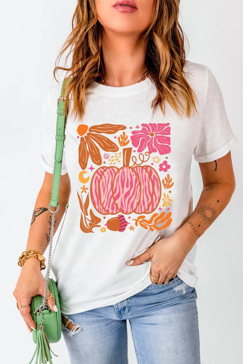 Graphic Round Neck Short Sleeve T-Shirt NicholesGifts