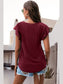 Ruffled Round Neck Cap Sleeve Blouse nicholesgifts