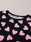 Heart Print Long Sleeve Top and Shorts Lounge Set nicholesgifts