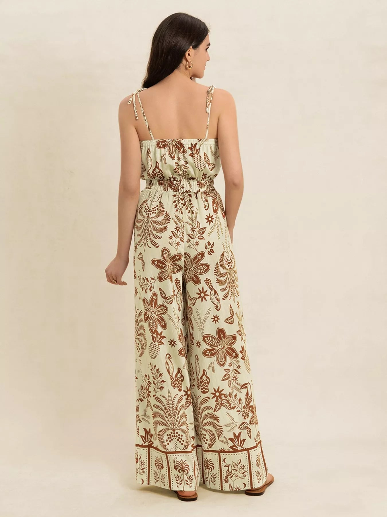 Tie Strap Wide Leg Jumpsuit nicholesgifts