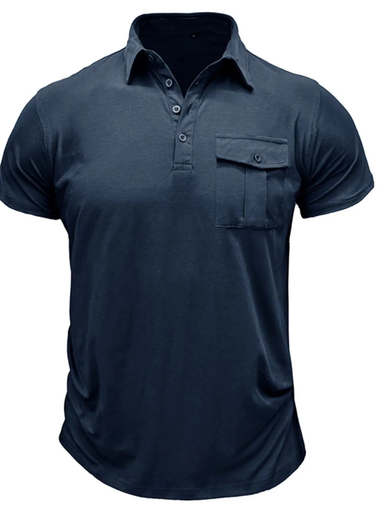 Men's Classic Pocket Polo Shirt with Stand Collar NicholesGifts