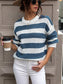 Perfee Striped Round Neck Dropped Shoulder Sweater nicholesgifts