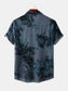 Men's Plus Size Printed Short Sleeve Button Down Casual Shirt nicholesgifts