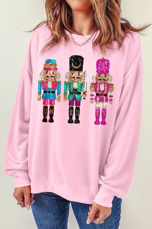Nutcracker Graphic Round Neck Long Sleeve Sweatshirt NicholesGifts