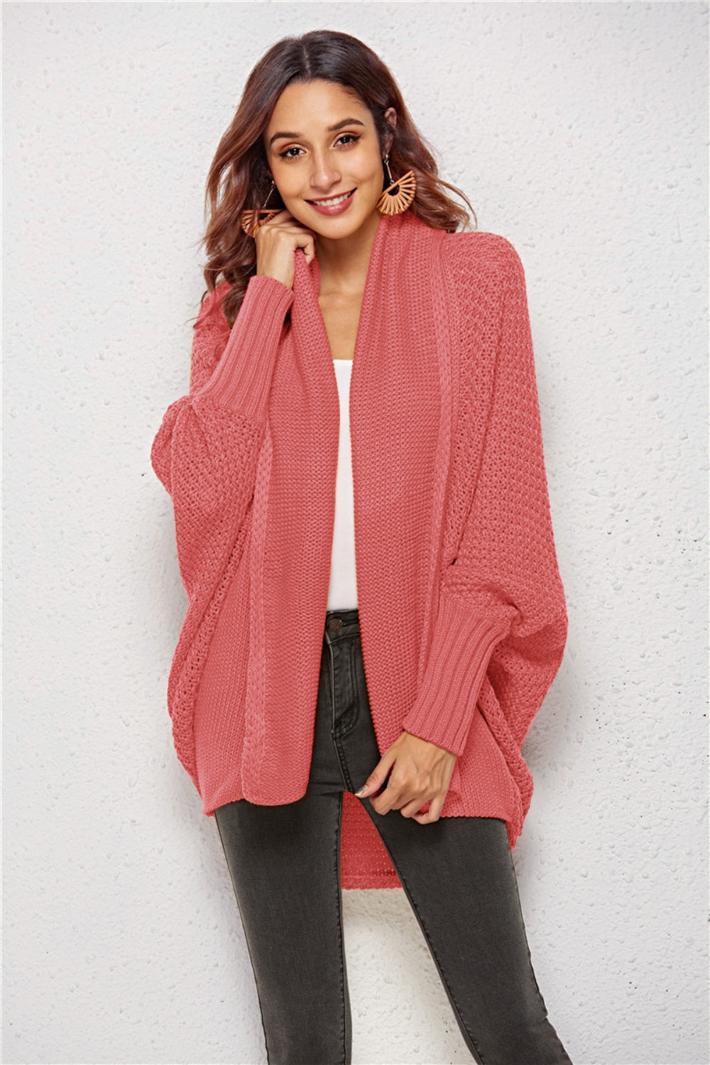 Open Front Batwing Sleeve Cardigan nicholesgifts