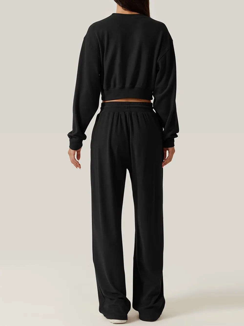 Crisscross Round Neck Top and Drawstring Pants Set nicholesgifts