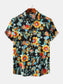 Men's Plus Size Floral Print Short Sleeve Hawaiian Shirt nicholesgifts