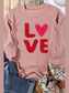 Women Valentine’s Day LOVE Round Neck Long Sleeve Sweatshirt nicholesgifts
