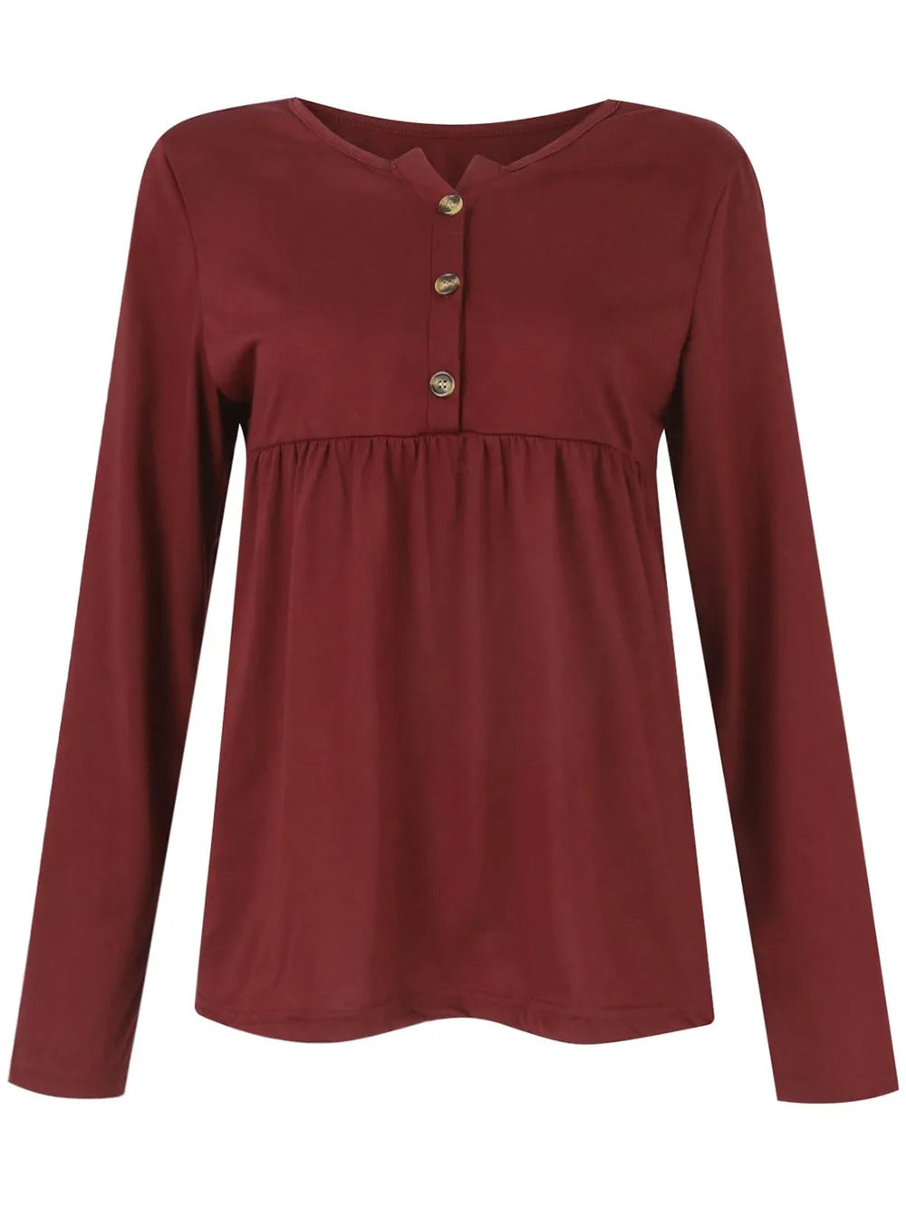 Half Button Long Sleeve T-Shirt nicholesgifts