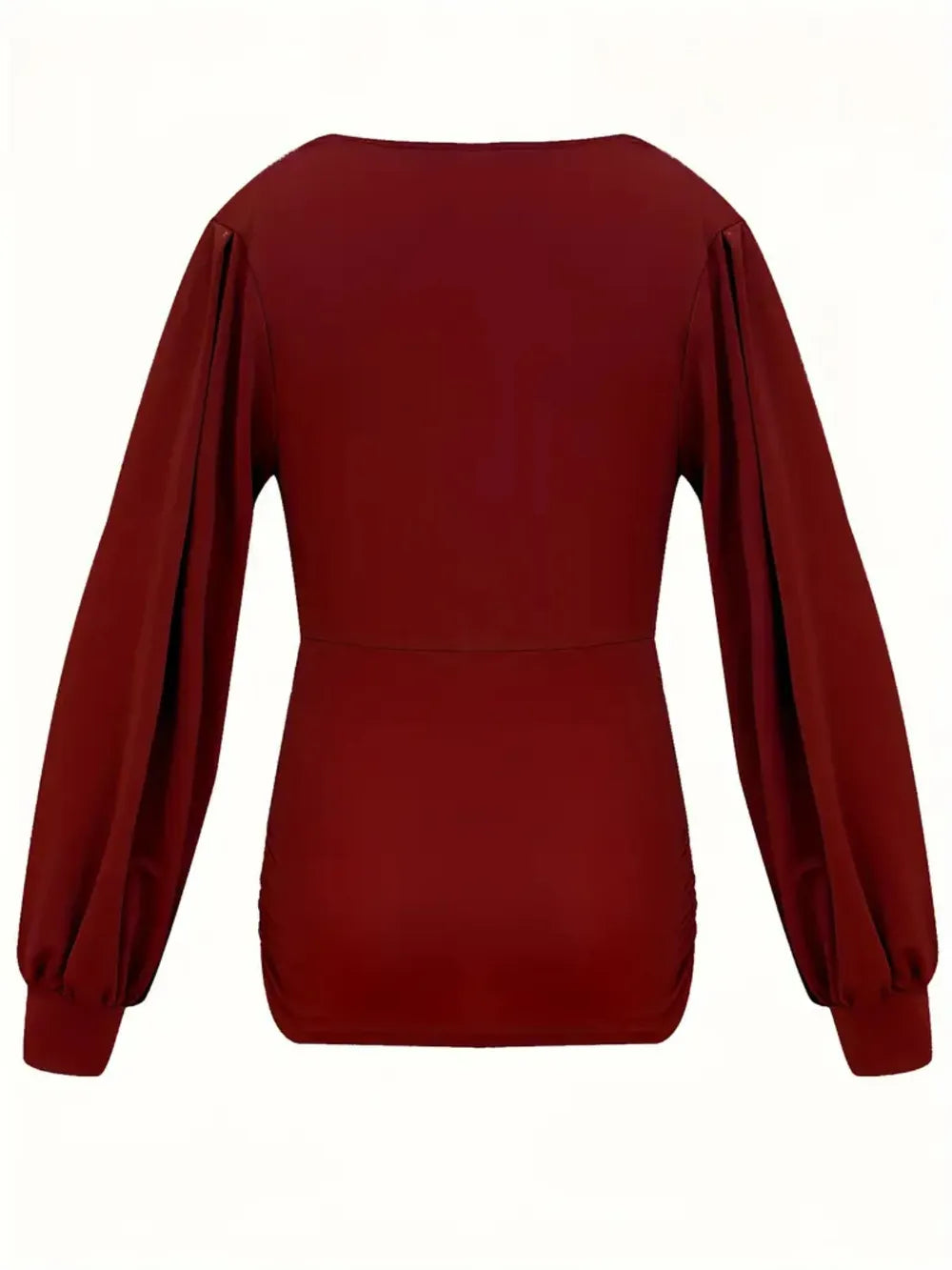 Ruched V-Neck Long Sleeve T-Shirt NicholesGifts