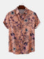 Men's Plus Size Floral Print Short Sleeve Button Down Casual Shirt nicholesgifts