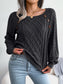 Decorative Button Cable-Knit Sweater Trendsi