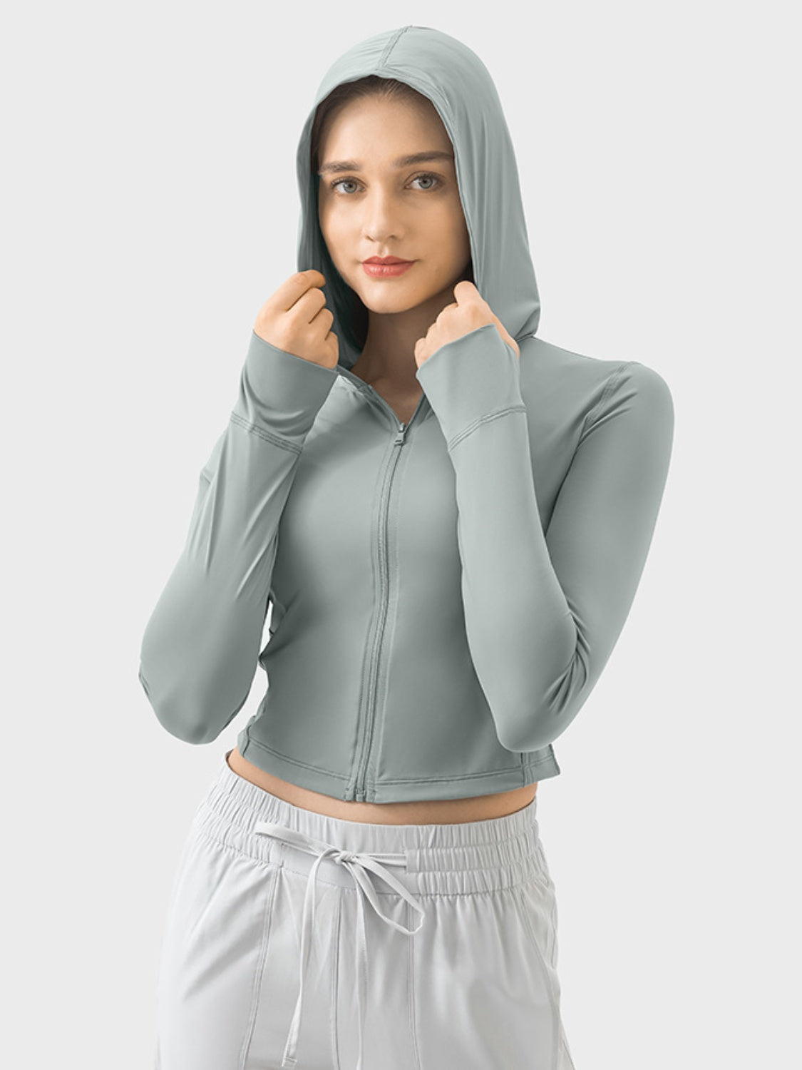 Millennia Zip Up Hooded Long Sleeve Active Outerwear nicholesgifts