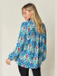 Double Take Full Size Printed Balloon Sleeve Blouse nicholesgifts