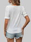 Eyelet Lace Detail V-Neck Flounce Sleeve Blouse nicholesgifts